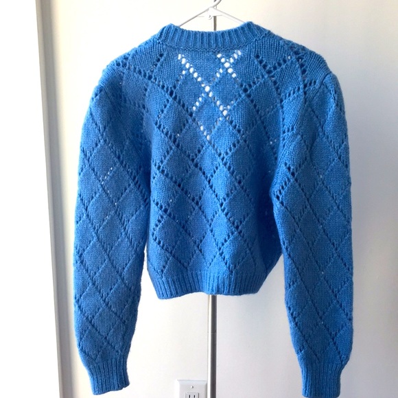 ✨FINAL SALE✨ Alessandra Rich blue floral cropped cardigan - Picture 7 of 10